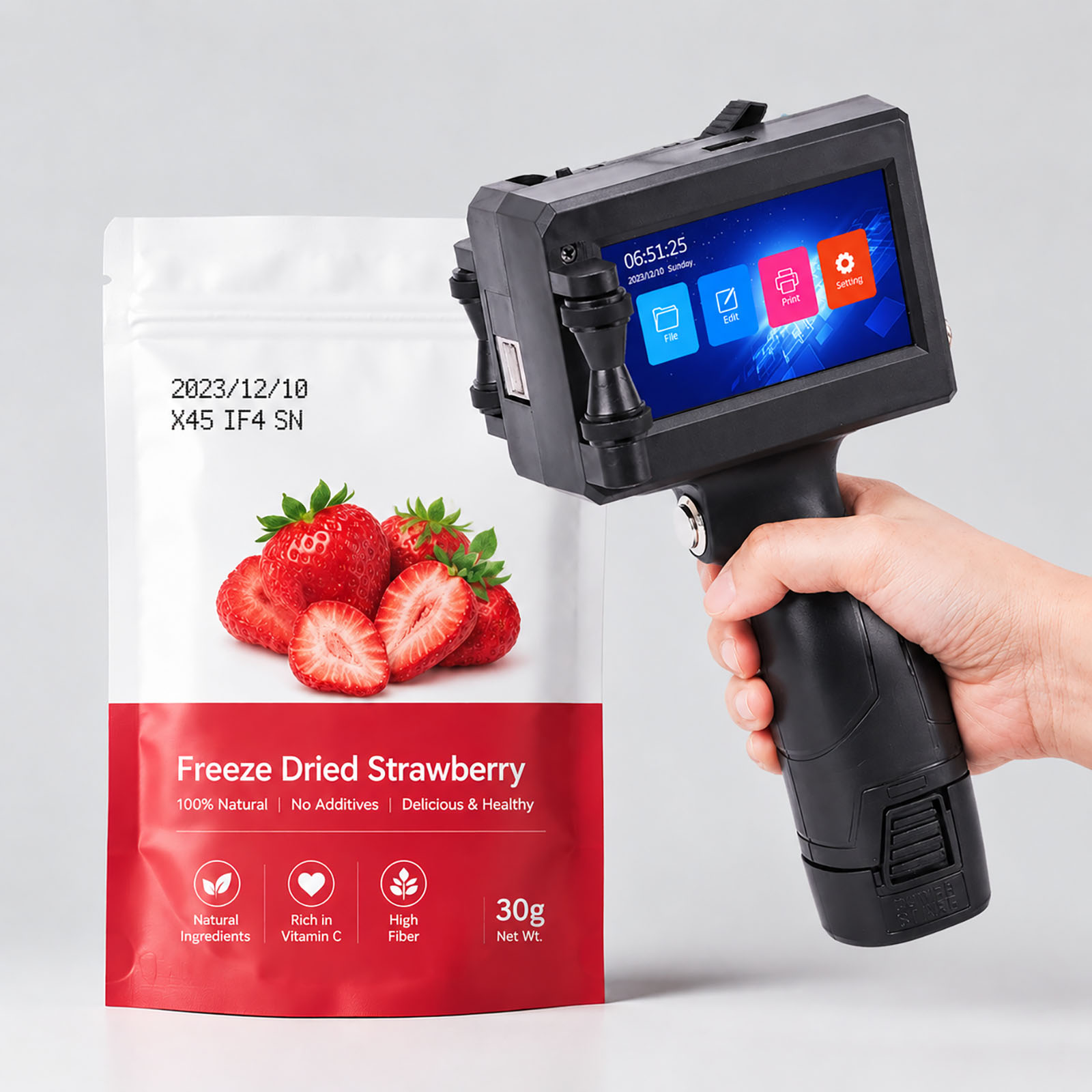 Coding Machine Date Printer Inkjet - ZM-C10 – przenośna, ręczna drukarka atramentowa