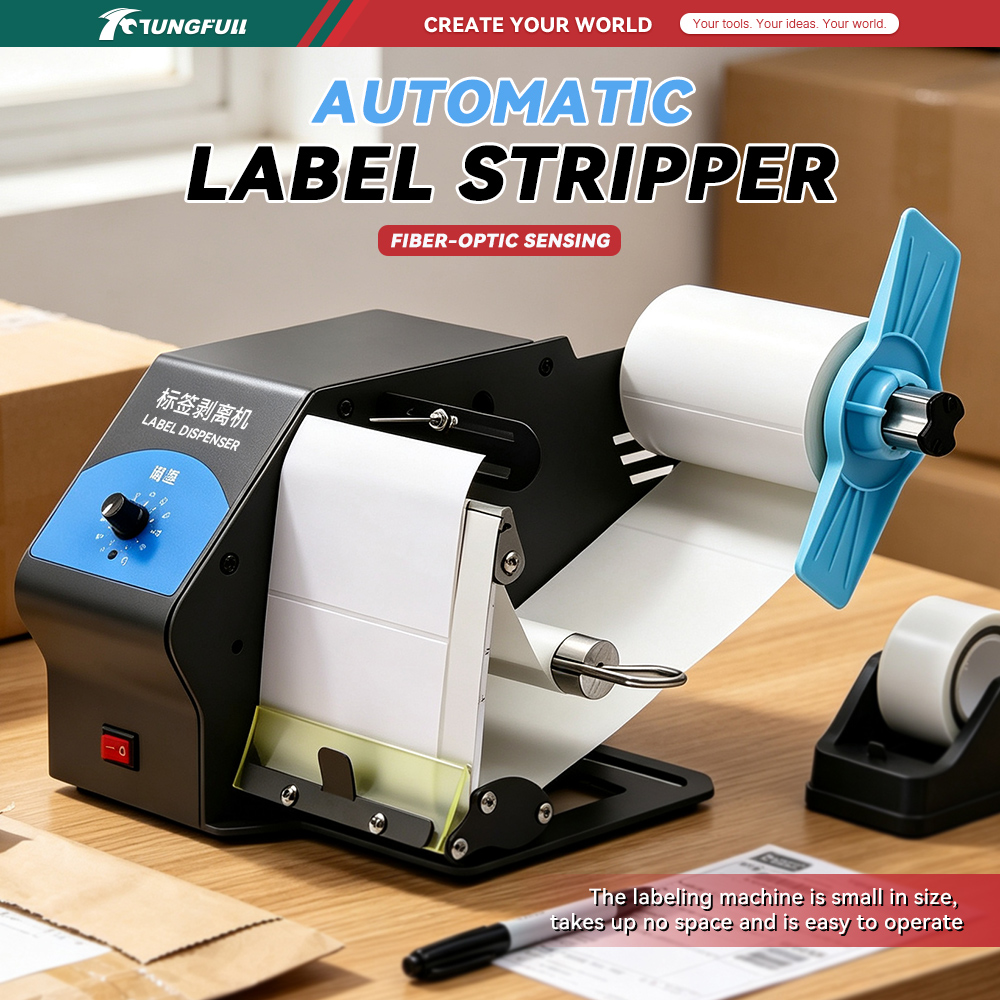 Label Dispenser Automatic - Automatyczny dozownik etykiet, samoprzylepny aplikator etykiet,