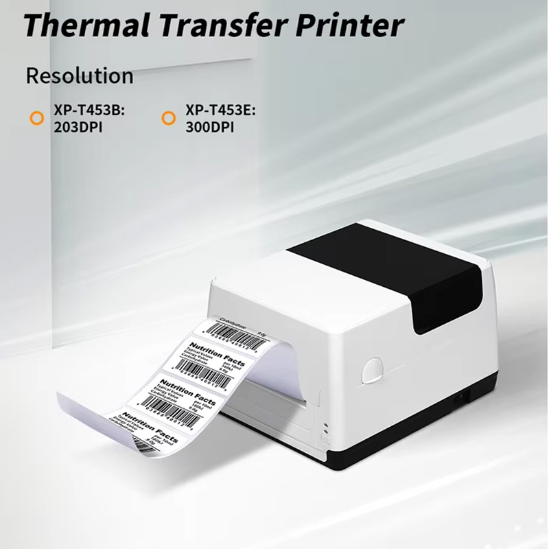 Thermal Label Printer 4 Inch 300Dpi - XP-T453B T453E Termotransferowa Drukarka Termiczna Kodów