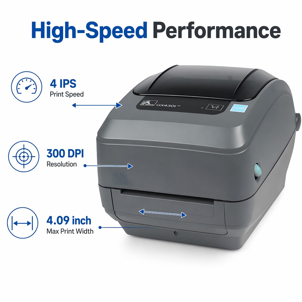 GX430T – drukarka kodów kresko – Thermal Label Printer 4 Inch 300Dpi recenzja i cena