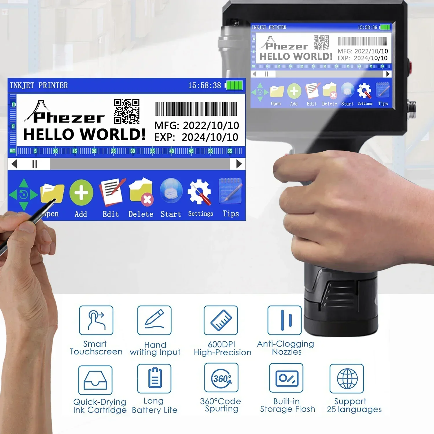 Drukarka atramentowa ręczna Ph – Barcode Label Printer Industrial recenzja i cena